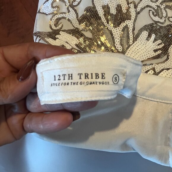 12th Tribe Like gold dust mini dress white size small - Picture 5 of 5